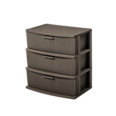 CÓMODA QRUBBER CAJONERA CROCHET 3 NIVELES MOCCA MQ - 1