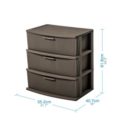 CÓMODA QRUBBER CAJONERA CROCHET 3 NIVELES MOCCA MQ - 2