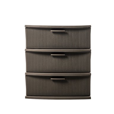 CÓMODA QRUBBER CAJONERA CROCHET 3 NIVELES MOCCA MQ - 3