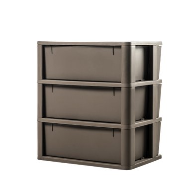 CÓMODA QRUBBER CAJONERA CROCHET 3 NIVELES MOCCA MQ - 6