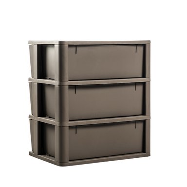 CÓMODA QRUBBER CAJONERA CROCHET 3 NIVELES MOCCA MQ - 8