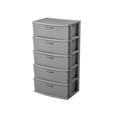CÓMODA QRUBBER CAJONERA CROCHET 5 NIVELES MQ GRIS - 1