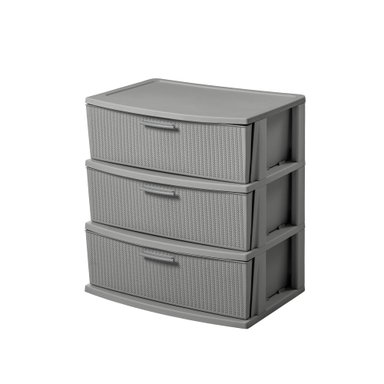 CÓMODA QRUBBER CAJONERA CROCHET 3 NIVELES MQ GRIS - 1