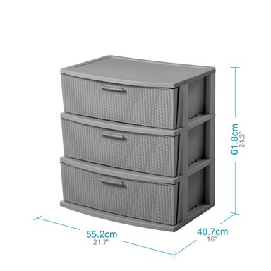 CÓMODA QRUBBER CAJONERA CROCHET 3 NIVELES MQ GRIS - 2
