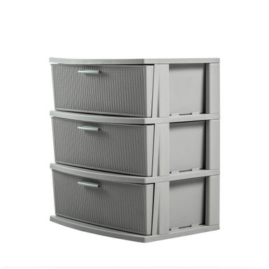 CÓMODA QRUBBER CAJONERA CROCHET 3 NIVELES MQ GRIS - 3