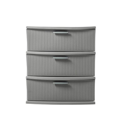 CÓMODA QRUBBER CAJONERA CROCHET 3 NIVELES MQ GRIS - 4