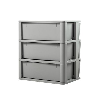 CÓMODA QRUBBER CAJONERA CROCHET 3 NIVELES MQ GRIS - 7