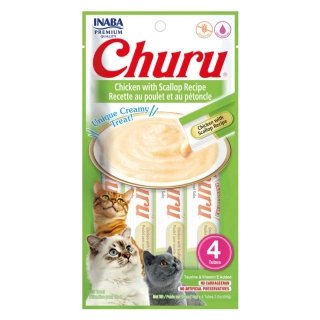 SNACK INABA CHURU GATO SABOR POLLO Y OSTION, 4 TUBOS - 1