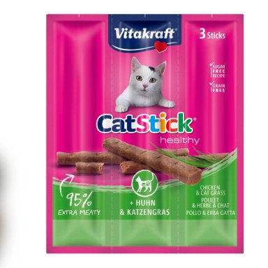 SNACK VITAKRAFT CAT STICK POLLO Y HIEBA GATERA, 3 STICKS - 1