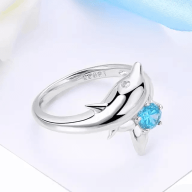ANILLO VOUSEZ DELFIN TURQUESA PLATA 925 AJUSTABLE - 2