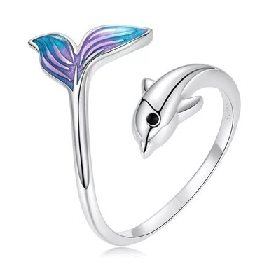 ANILLO VOUSEZ DELFIN MULTICOLOR AJUSTABLE PLATA 925 - 1