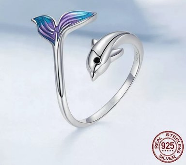 ANILLO VOUSEZ DELFIN MULTICOLOR AJUSTABLE PLATA 925 - 2