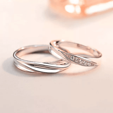 ANILLOS VOUSEZ PAREJA MATRIMINIO ILUSION AJUSTABLE PLATA 925 - 2
