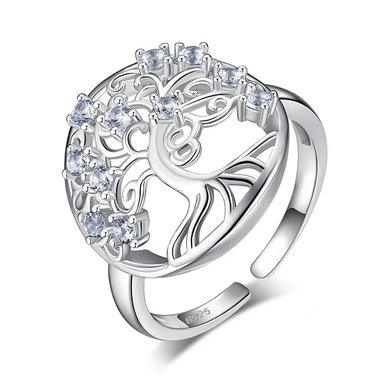 ANILLO VOUSEZ ARBOL DE LA VIDA AJUSTABLE PLATA 925 - 1