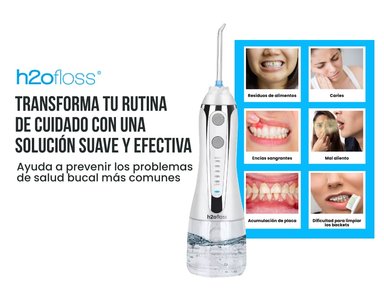 IRRIGADOR DENTAL LIMPIEZA BUCAL BLANCO H2OFLOSS PÓRTATIL LIMPIEZA BUCAL - 4