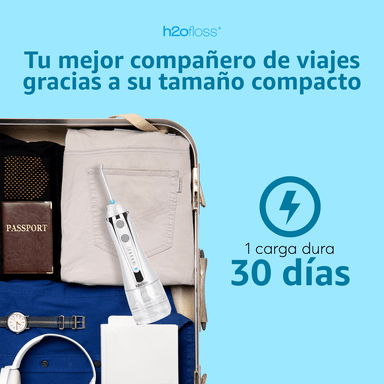 IRRIGADOR DENTAL LIMPIEZA BUCAL BLANCO H2OFLOSS PÓRTATIL LIMPIEZA BUCAL - 11
