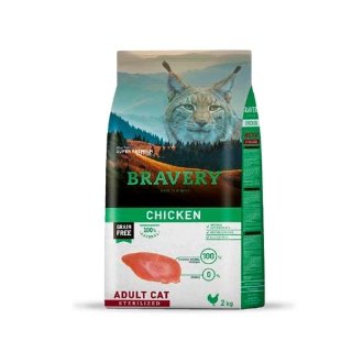 ALIMENTO SECO GATOS ADULTO BRAVERY SABOR POLLO 7 KG ESTERILIZADO - 1