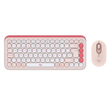KIT TECLADO MOUSE INALAMBRICO LOGITECH POP ICON ROSADO - 2
