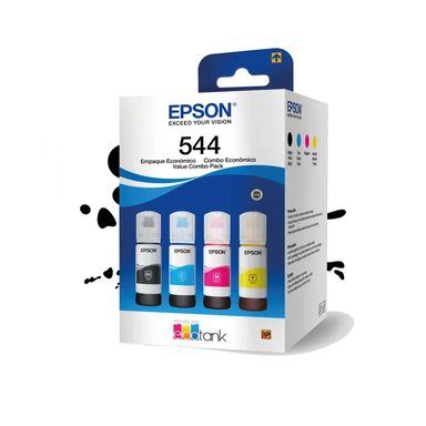 PACK 4 BOTELLAS TINTA EPSON T544 NEGRA/CYAN/MAGENTA/AMARILLA - 1
