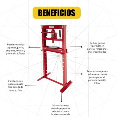 PRENSA HIDRAULICA GUTSTARK 20 TONELADAS TRABAJO PESADO INDUSTRIAL - 2