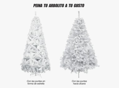 ARBOL PINO DE NAVIDAD BLANCO 190CM FRONDOSO JARDIMEX - 3