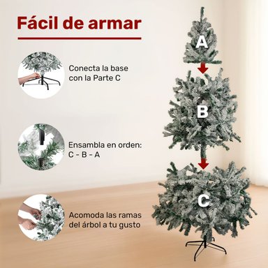 ARBOL DE NAVIDAD NEVADO 210CM FRONDOSO JARDIMEX - 3