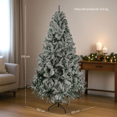 ARBOL DE NAVIDAD NEVADO 210CM FRONDOSO JARDIMEX - 6