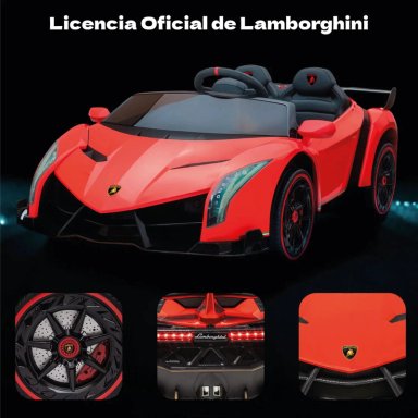 Auto Eléctrico Infantil Tipo Lamborghini 12V Control Remoto Luces Sonido MP3 Niños - 5
