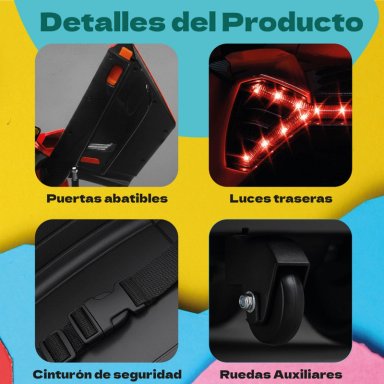 Auto Eléctrico Infantil Tipo Lamborghini 12V Control Remoto Luces Sonido MP3 Niños - 6