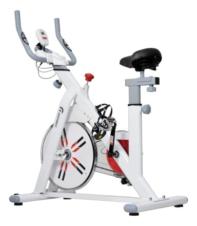 BICICLETA ESTATICA FIJA SPINNING 8KG EJERCICIO CARDIO BLANCO - 5