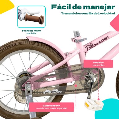 BICICLETA LITTLE MONKEY INFANTIL NIÑA RODADA 16 ROSA RUEDAS ENTRENAMIENTO TAMAÑO DEL CUADRO S - 3