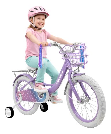 BICICLETA INFANTIL MORADA NIÑA RODADA 16 CON CANASTA COLOR MORADO TAMAÑO DEL CUADRO S - 9