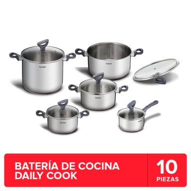 BATERIA DE COCINA ACERO INOXIDABLE DAILYCOOK 10 PIEZAS TEFAL - 2