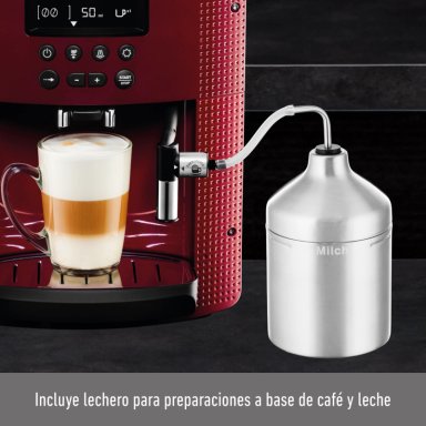 CAFETERA KRUPS SUPER AUTOMÁTICA ESPRESSO FULL AUTO DISPLAY ROJA + LECHERO - 8
