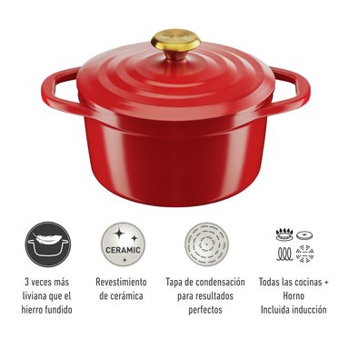 OLLA COCOTTE 20CM ROJA TEFAL - 6