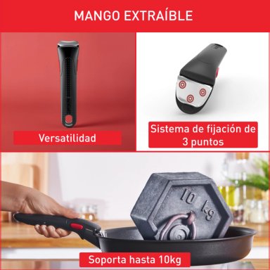 SET SARTENES INGENIO 22/26 CM + MANGO TEFAL - 4