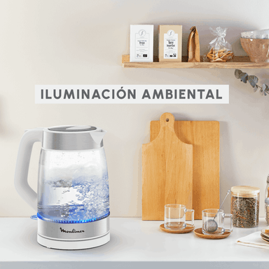 HERVIDOR DE VIDRIO SNOW WHITE 1.7L MOULINEX - 6