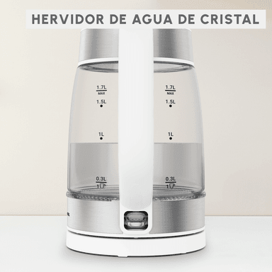 HERVIDOR DE VIDRIO SNOW WHITE 1.7L MOULINEX - 7