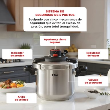 OLLA A PRESION CLIPSO ACERO INOXIDABLE 7,6 LTS. TEFAL - 3