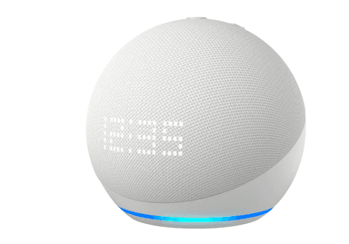AMAZON ECHO DOT 5 PARLANTE INTELIGENTE Y RELOJ ALEXA BLANCO - 1