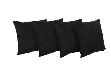 SET 4 COJINES MASEL FELPA BLACK NEGRO - 1