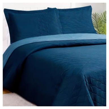 QUILT BICOLOR MASEL 1,5 PL 180X 250 AZUL - PETROLEO - 1