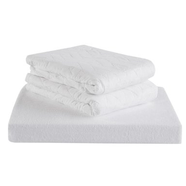 SET CUBRE COLCHON IMPERMEABLE  2PL Y 2  FUNDAS PROTECTORES DE ALMOHADAS 50X70 / BLANCO - 2