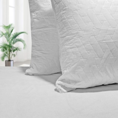 SET CUBRE COLCHON IMPERMEABLE  2PL Y 2  FUNDAS PROTECTORES DE ALMOHADAS 50X70 / BLANCO - 3