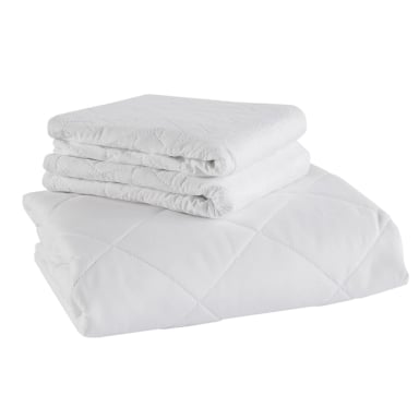 SET  CUBRECOLCHON MICROFIBRA  2PL  Y 2 FUNDAS  PROTECTORAS DE ALMOHADAS 50X70 - 2
