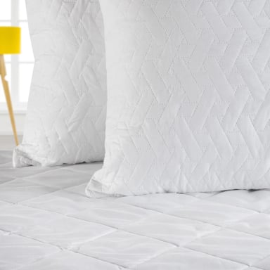 SET  CUBRECOLCHON MICROFIBRA  2PL  Y 2 FUNDAS  PROTECTORAS DE ALMOHADAS 50X70 - 3