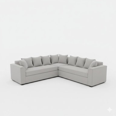 SOFA SECCIONAL CON RESORTES DANTE GRIS CLARO PARA LIVING FULL CONFORT - 3
