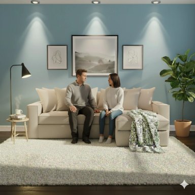 SOFA SECCIONAL INTERCAMBIABLE CON RESORTES DANTE BEIGE PARA LIVING FULL CONFORT - 1