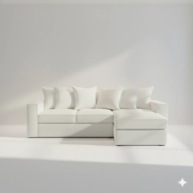 SOFA SECCIONAL INTERCAMBIABLE CON RESORTES DANTE BLANCO HUESO PARA LIVING FULL CONFORT - 3