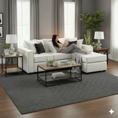 SECCIONAL BACO INTERCAMBIABLE BLANCO HUESO CON RESORTES FULL COMFORT PLUS - 1